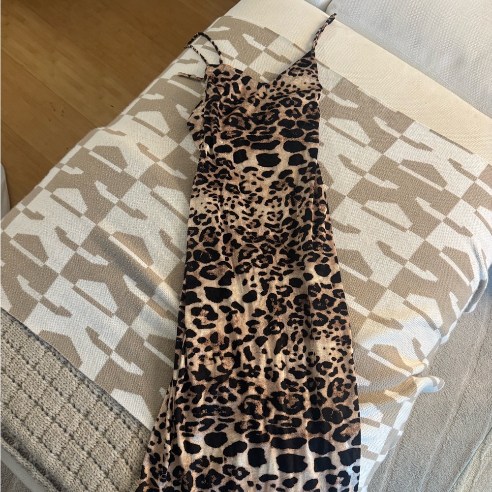 Trendy Boutique Black and Brown Slip Maxi Dress for Night Out